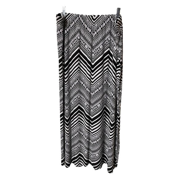 Susan Graver Long Black White Maxi‎ Skirt - Picture 1 of 4